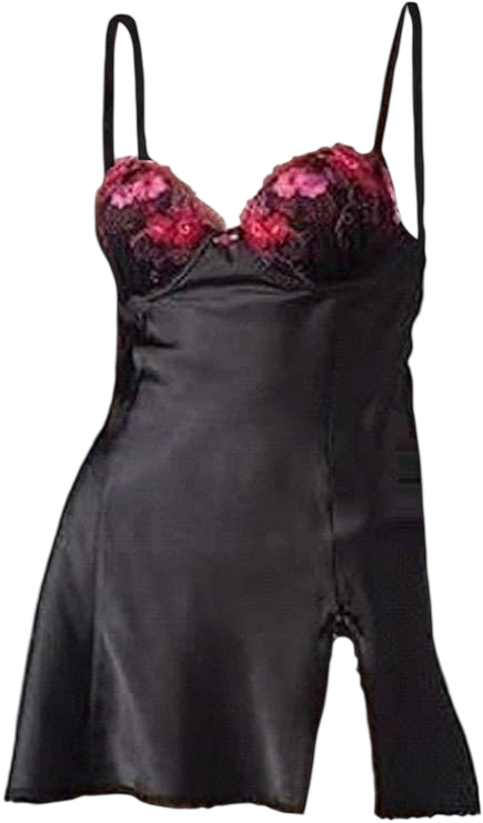 Ruffles & Lace Satin Babydoll & G-String Lingerie Set