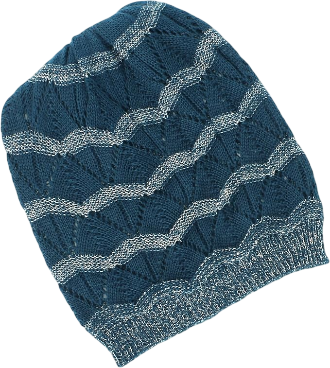 Blue Slouch Beanie Winter Hat for Women - One Size